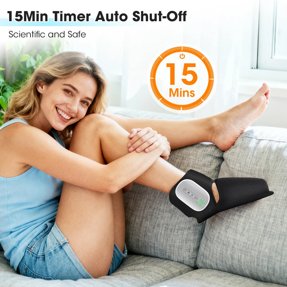 2026 New 3 Mode 4 Level Dual Airbag Foot Ankle Massager Cordless Heated Foot Massager with Air Compression for Plantar Fasciitis Peaceful Pleasures Health and Wellness