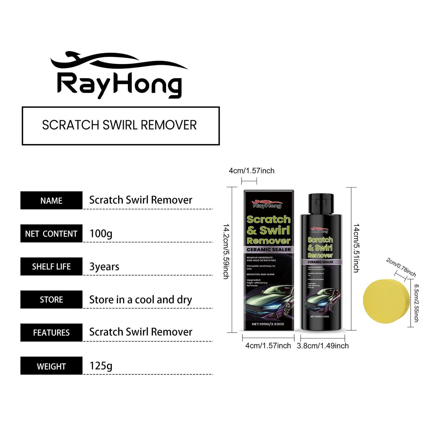 RayHong Car Scratch Remover & Paint Polish Set – 100g Kit