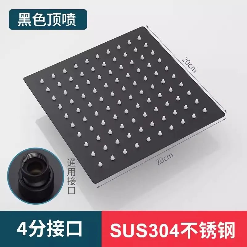 SUS304 Stainless Steel Rectangular Rainfall Shower Head | Ultra Thin