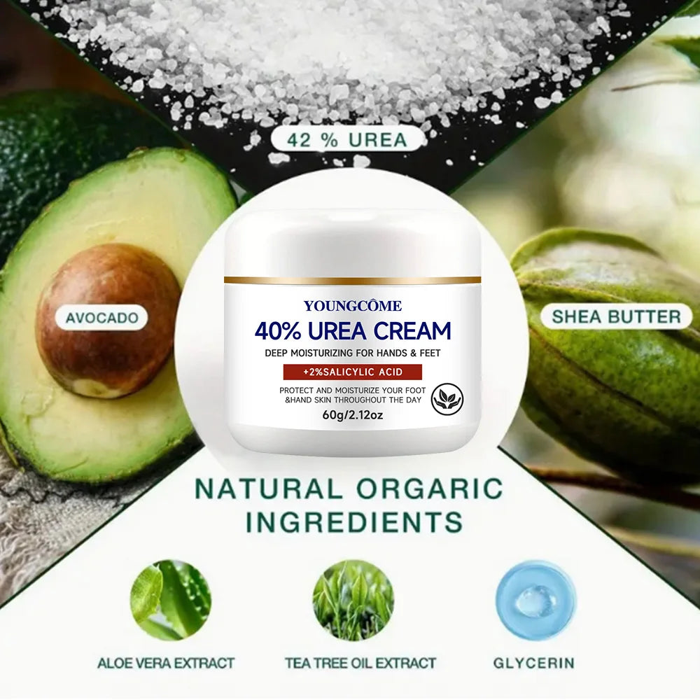 YOUNGCOME 40% Urea & 2% Salicylic Acid Foot & Hand Cream Hand & Foot Cream Peaceful Pleasures Health and Wellness
