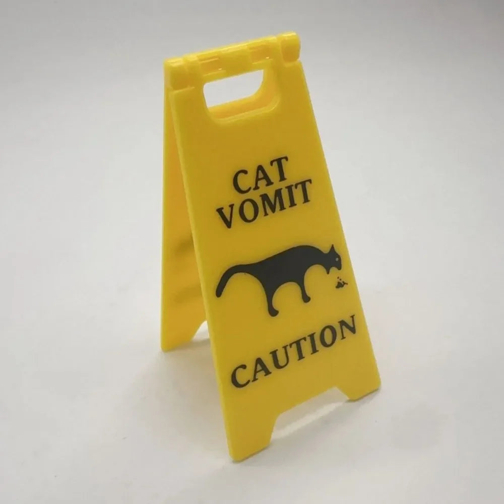 Funny Pet Vomiting Warning Sign | Cat Dog Novelty Plaque