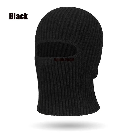 Knitted Balaclava Hat & Windproof Face Mask – Unisex Winter Knitted Balaclava Hat Peaceful Pleasures Health and Wellness Black