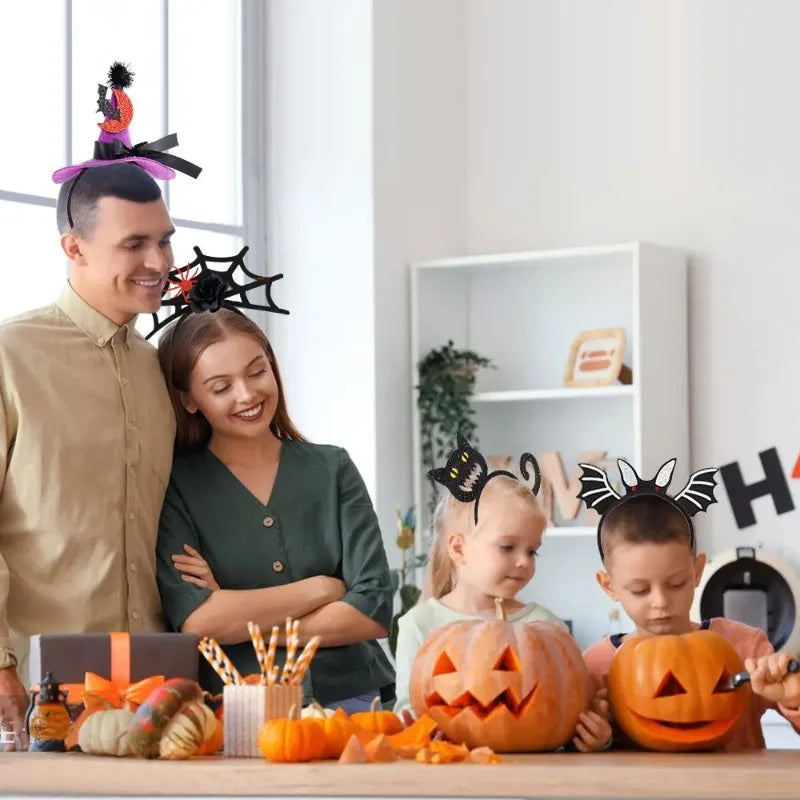 Halloween Witch Hat Headband with 3D Spider | Costume Hair Hoop
