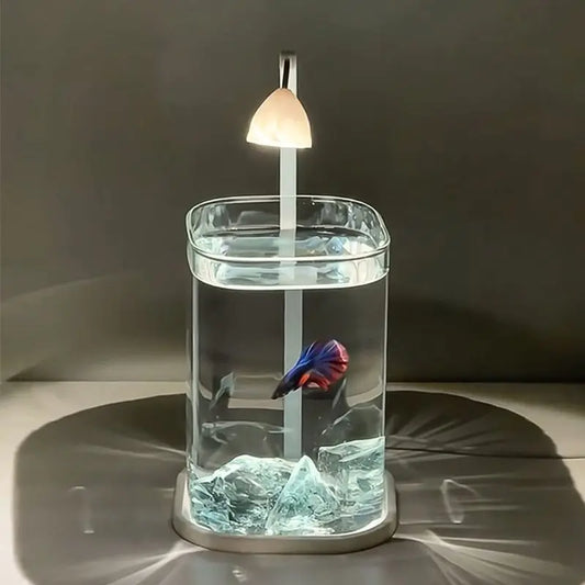 Transparent Fish Tank Ice Crystal Stone Tabletop Creative Ecological Fish Tank Pearl Broken Diamonds Landscape Tank Decoration Peaceful Pleasures Health and Wellness