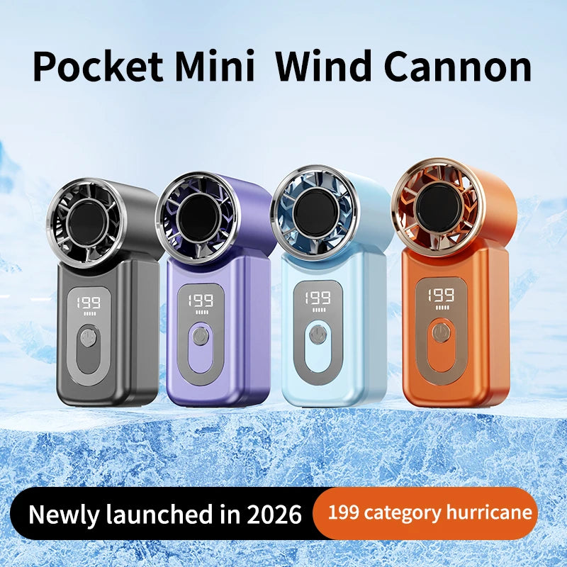 Handheld Turbo Fan High Speed 20000rpm USB Rechargeable Long Endurance Powerful Portable Outdoor Summer Fan For Travel Peaceful Pleasures Health and Wellness