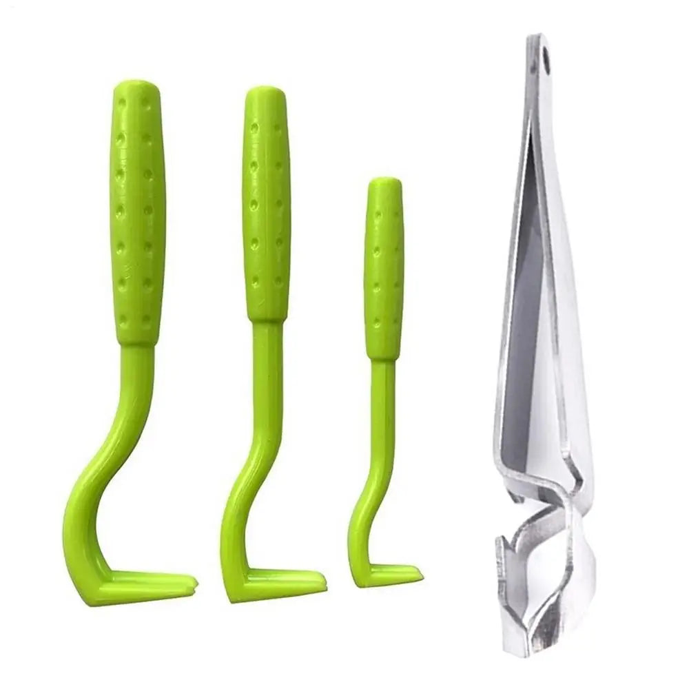 3-Pack Tick & Flea Remover Hook Tweezer Set for Cats & Dogs