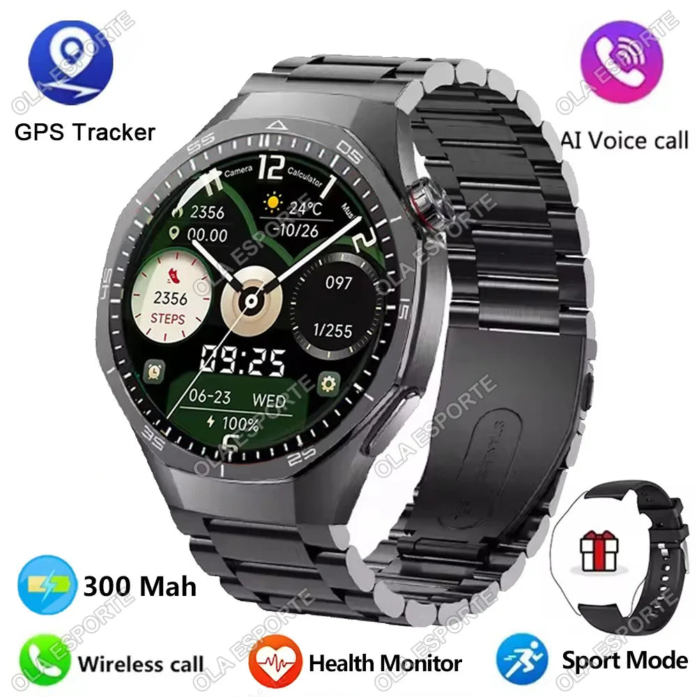 2026 New Watch 5 Pro GPS Smart Watch 1.53'' AMOLED Screen Heart Rate Monitor Sports Tracker Smartwatch Men Women For Android IOS Peaceful Pleasures Health and Wellness Black Steel