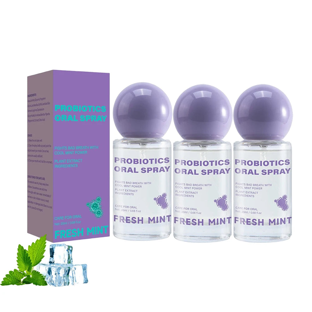 Fresh Mint Oral Breath Freshener Spray 3-Pack | SAUVASINE