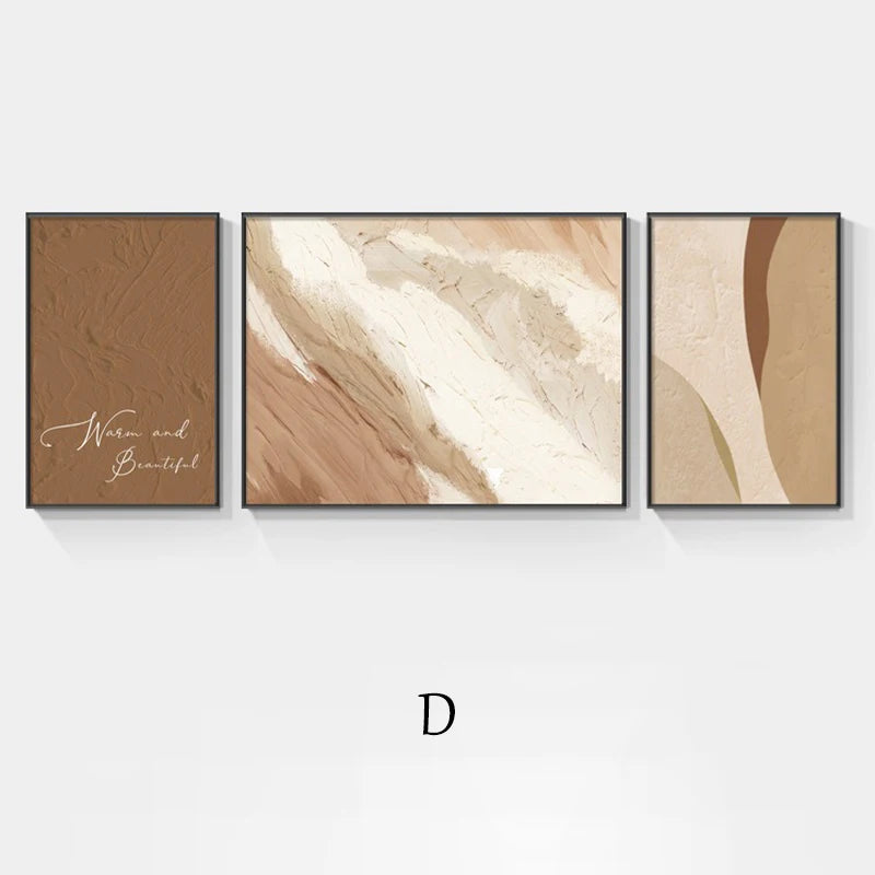 Abstract Canvas Wall Art, 100% Hand Drawn Abstract Lines, Living Room Triptych, Modern Room Decoration Large Wall Painting Peaceful Pleasures Health and Wellness D 70x50-70x100-70x50cm