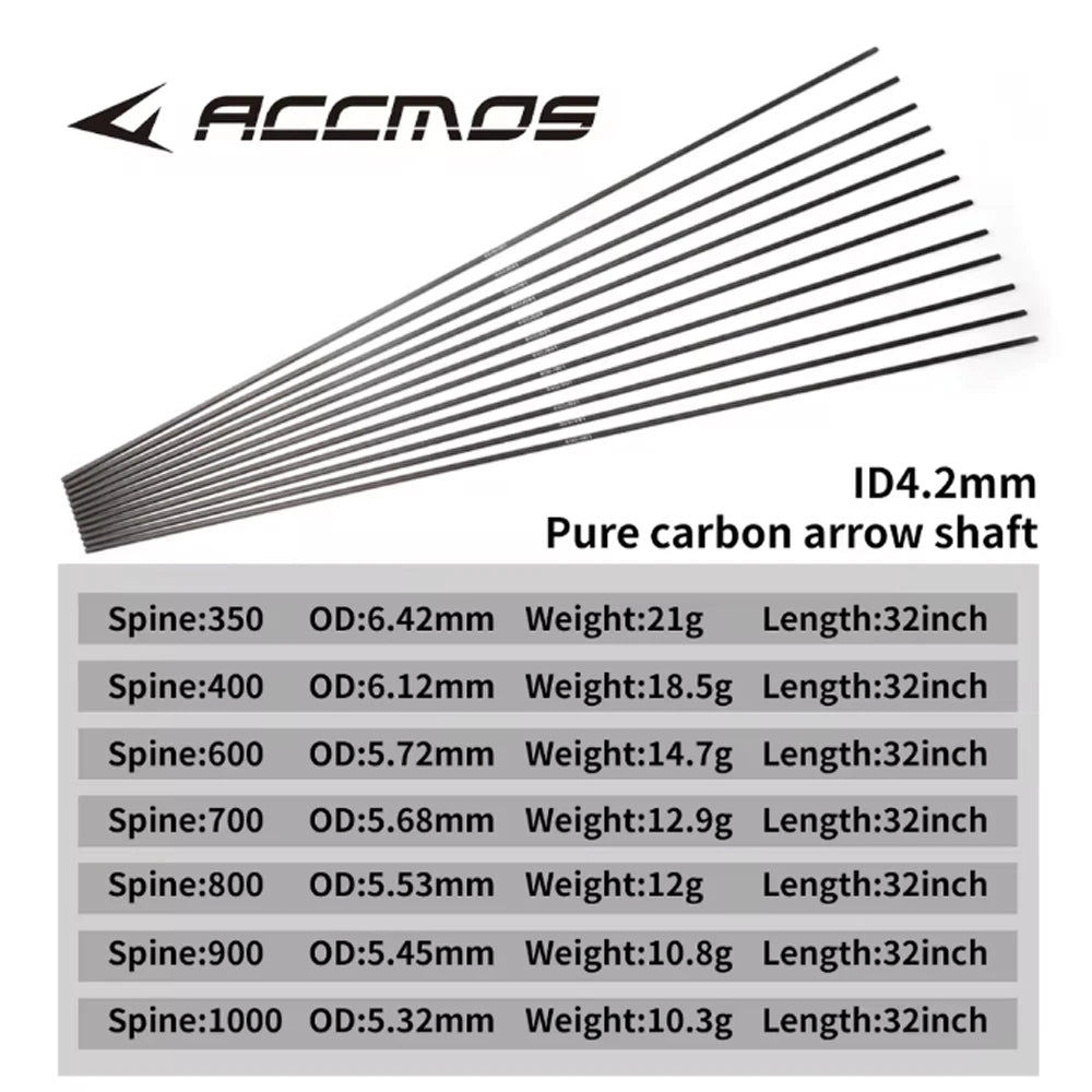 Pure Carbon Arrow Shafts ID Straightness 0 001 Sp300-1000 Bow Target
