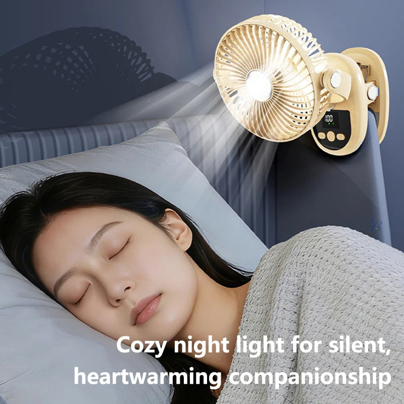 Bedroom Silent Loop Fan USB Charging Automatic Shaking Clip Fan Office Dormitory Desktop Small Fan Peaceful Pleasures Health and Wellness