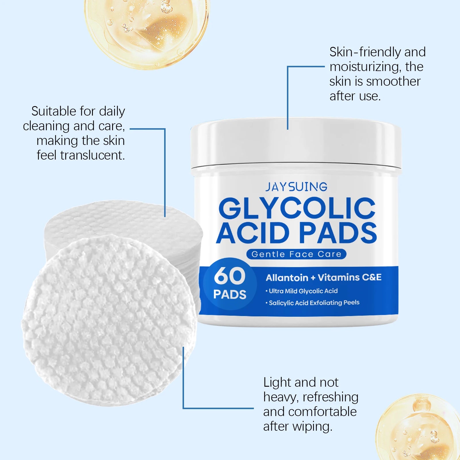 Exfoliating Cleansing Pads Remove Dirt Oil Nourishe Brighten Smooth Face Reduce Skin Irritation Redness Facial Glycolic Acid Pad Peaceful Pleasures Health and Wellness