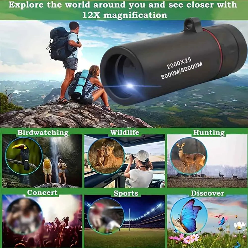 Mini HD 2000x25 Monocular Telescope with Phone Holder