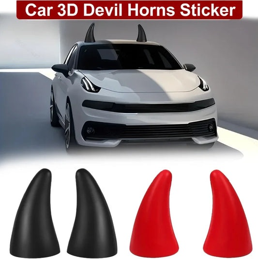 3D Devil Horn Car Roof Sticker | TPU Bull Horns Decal 2PCS Car Roof Sticker Oasis Select