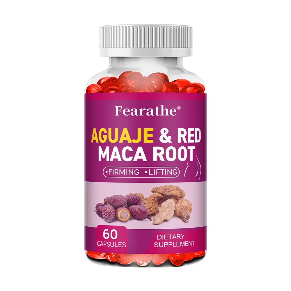 Organic Aguaje with Red Maca Root Extract Supports Full & Firming Buttocks and Immune Health 120 Capsules Peaceful Pleasures Health and Wellness 60 count-1bottle