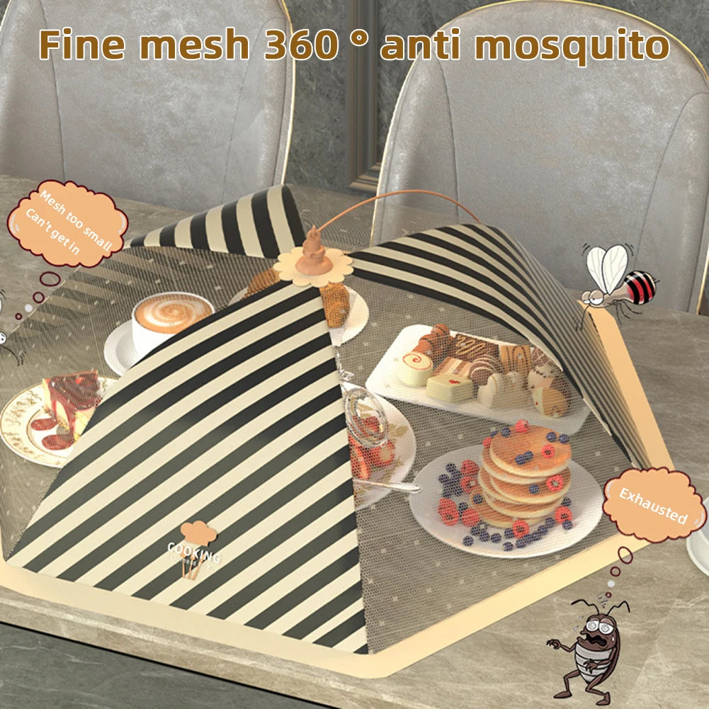 Dining Table Umbrella, Foldable Food Cover,Fine Mesh Large Capacity Foldable Food Umbrella-Tent,Anti-Fly Table Meal Covers, Peaceful Pleasures Health and Wellness