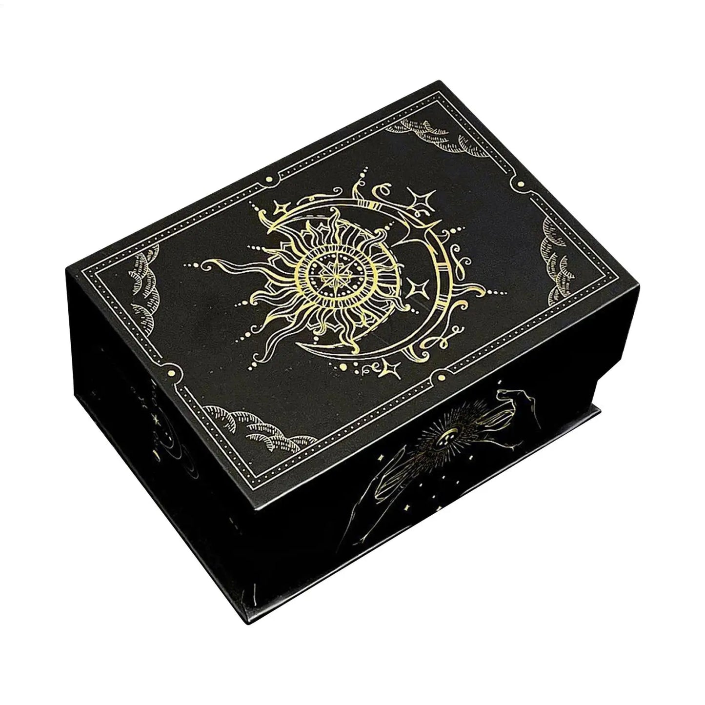 Magnetic Lid Tarot Card Box, Portable Lightweight Storage Organizer for Oracle/Playing Cards, Jewelry Keepsakes, Home Display Peaceful Pleasures Health and Wellness