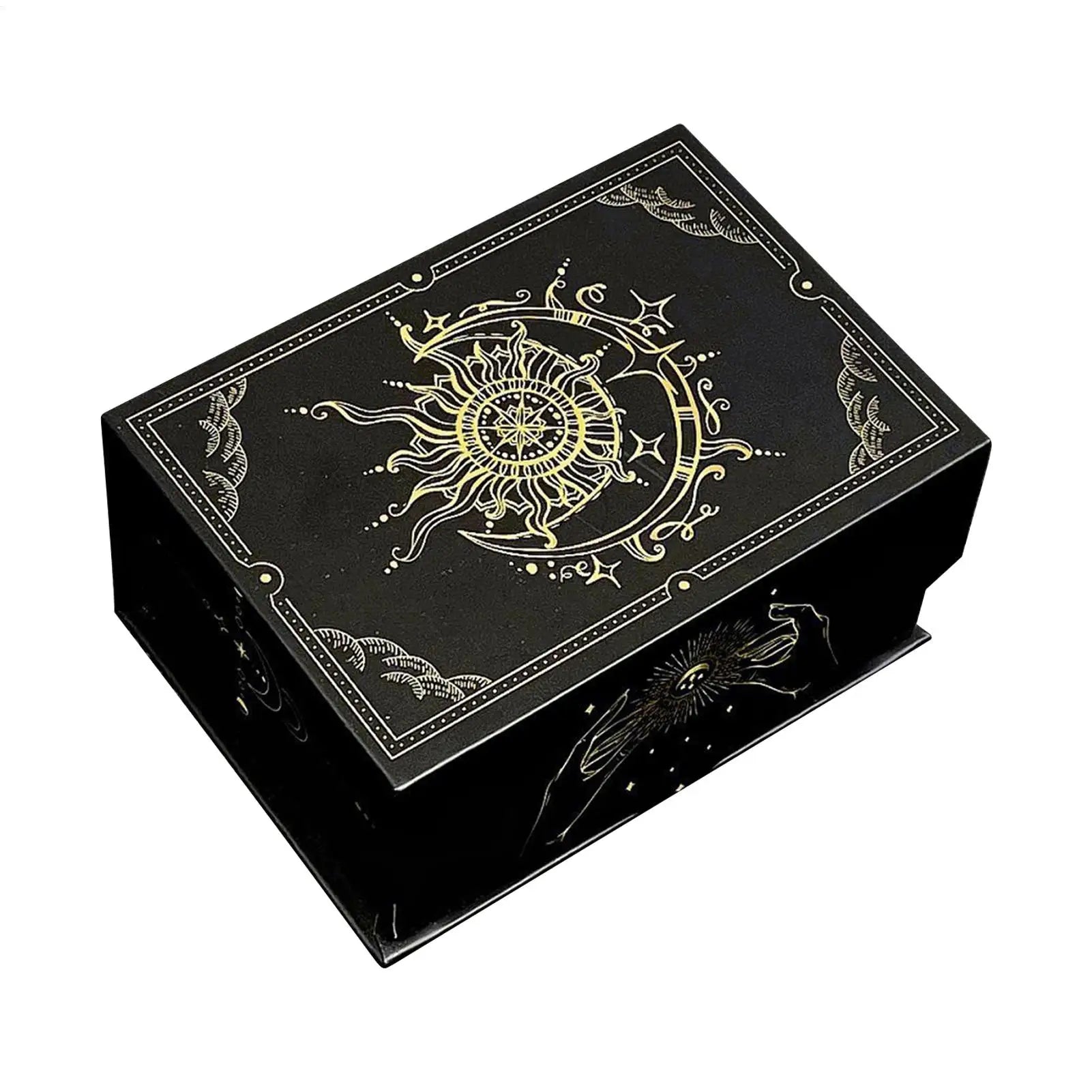 Magnetic Lid Tarot Card Box, Portable Lightweight Storage Organizer for Oracle/Playing Cards, Jewelry Keepsakes, Home Display Peaceful Pleasures Health and Wellness