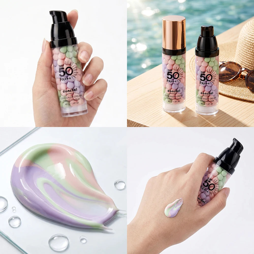 3 Colors Color Correcting Isolation Primer Moisturizing Concealer Base Cream Invisible Pores Brightening Long Lasting Makeup Fou Peaceful Pleasures Health and Wellness