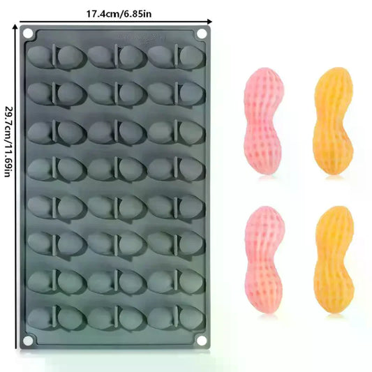 24-Cavity Peanut Silicone Mold for Chocolate, Mousse & Candles Silicone Baking Mold Peaceful Pleasures Health and Wellness
