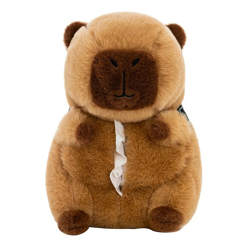 Capybara Plush Car Tissue Box Holder & Armrest Organizer