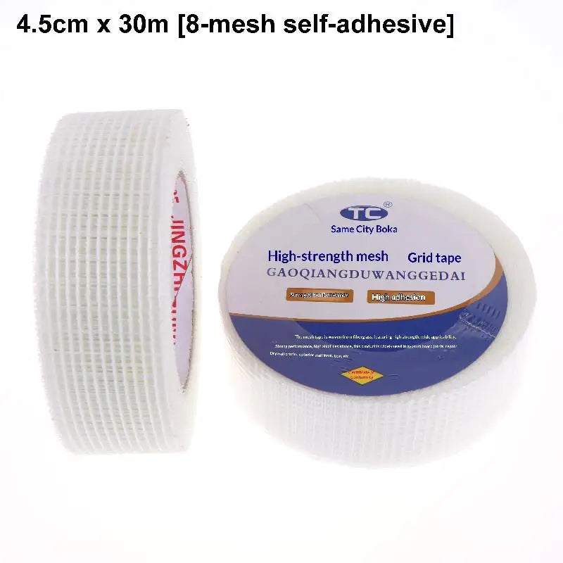 New 2 Roll 30M Glass Fiber Self-adhesive Mesh Tape Wall Crack Repair Thermal Insulation Decorative Mesh Seam Tape Peaceful Pleasures Health and Wellness A
