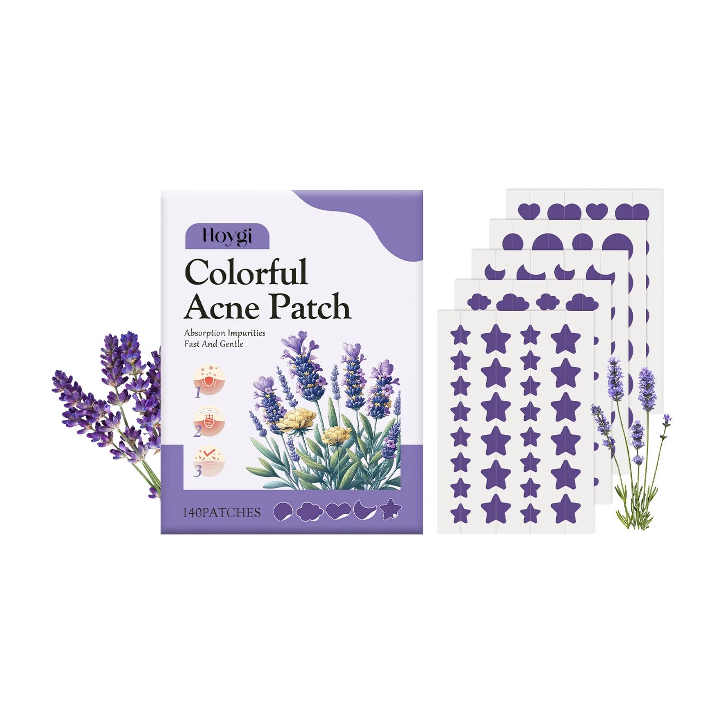 Acne Treatment Patch Absorbing Acne Cover Blemish Anti Infection Waterproof Spot Marks Concealer Colorful Pimple Removal Sticker Peaceful Pleasures Health and Wellness 140pcs Boxed