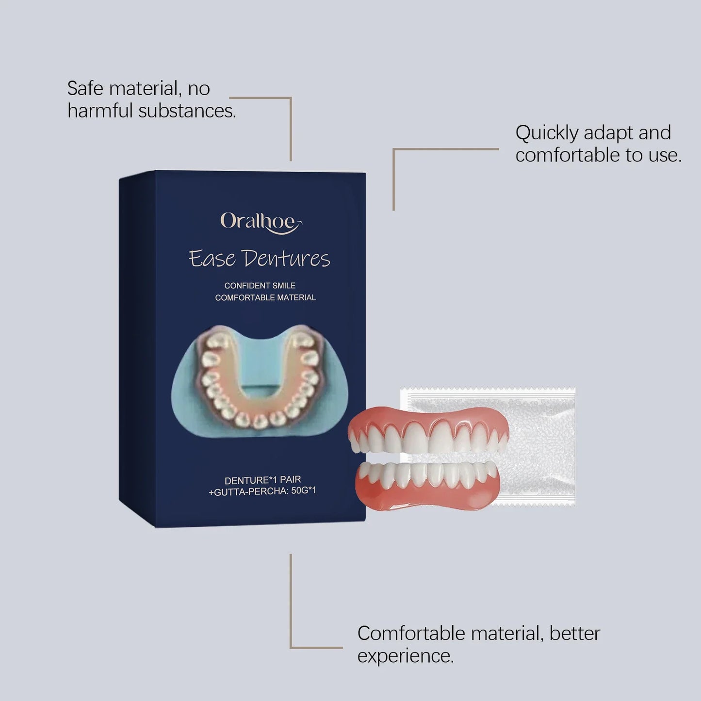 Snap-On Veneer Dentures – Cosmetic Smile Silicone Kit