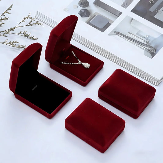 Velvet Necklace Pendant Gift Box | Small Jewelry Display Case Jewelry Gift Box Peaceful Pleasures Health and Wellness