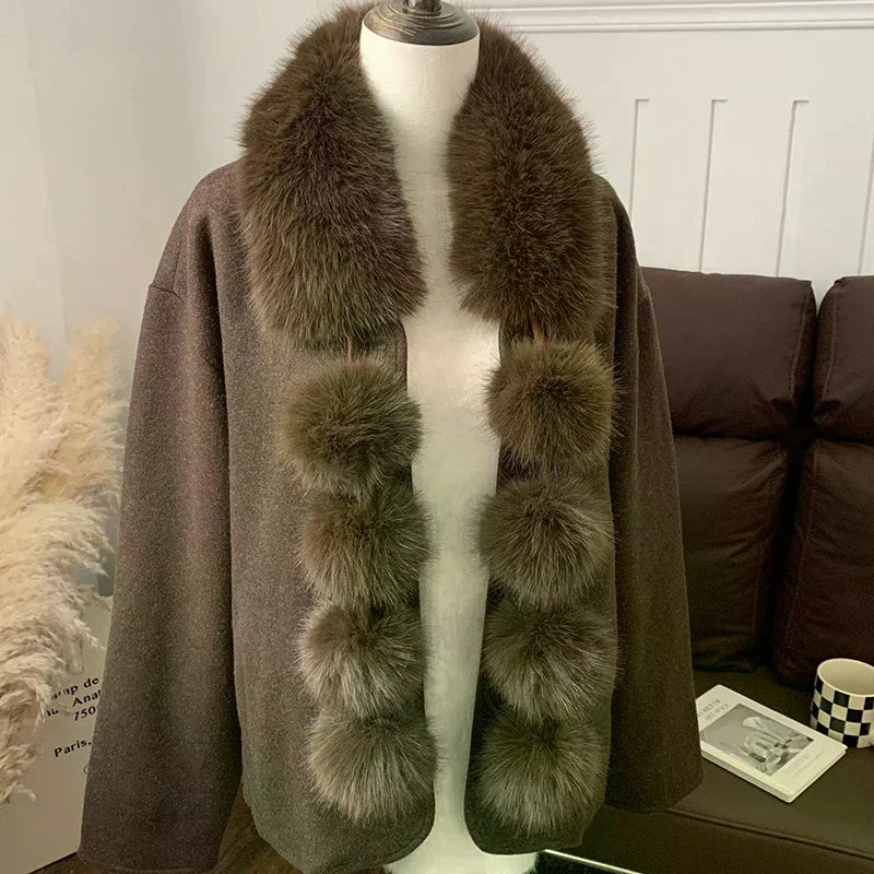 Women's Long Faux Fox Fur Scarf – Soft Winter Neck Warmer