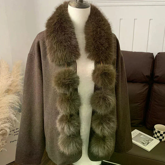 Women's Long Faux Fox Fur Scarf – Soft Winter Neck Warmer Faux Fur Scarf Oasis Select