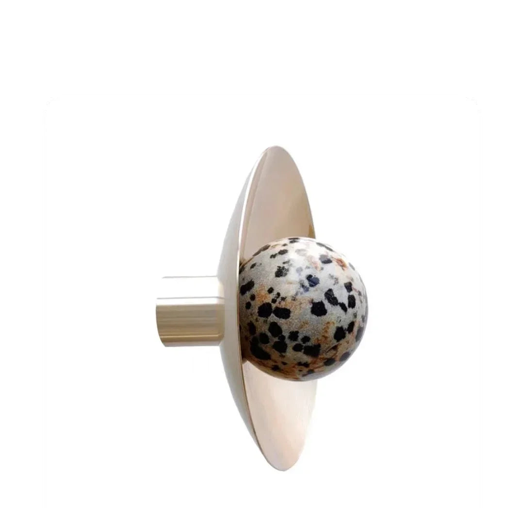Pink Crystal & Solid Brass Cabinet Knobs | Natural Stone Handles