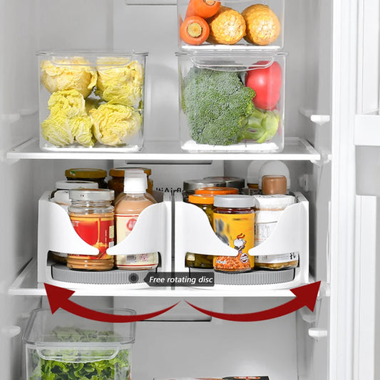 360° Rotating Kitchen Turntable Organizer | Fridge Spice Rack Rotating Kitchen Organizer Peaceful Pleasures Health and Wellness