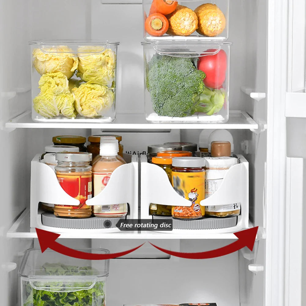 360° Rotating Turntable Organiser – Fridge & Cabinet Spice Rack