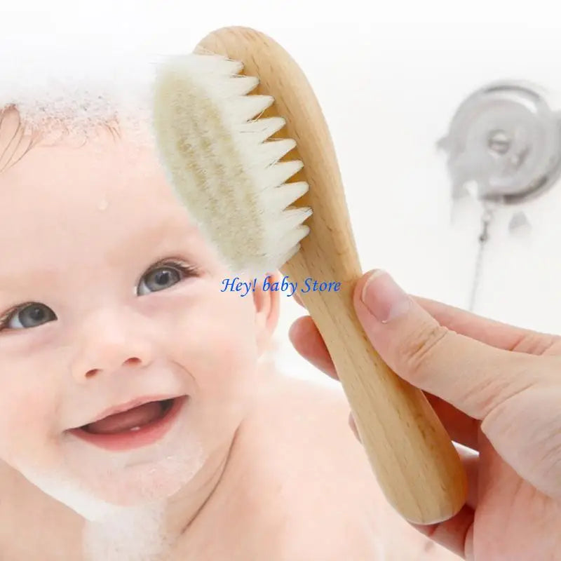 Baby Hair Brush & Comb Set | Soft Natural Goat Bristle