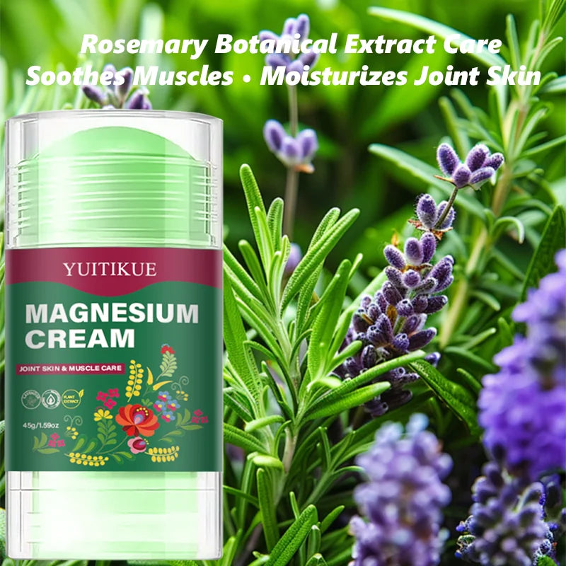 Yuitikue Magnesium Cream Stick, 45g Joint Skin & Muscle Care Cream with Plant Extracts, Soothing Relief for Sore Muscles Peaceful Pleasures Health and Wellness