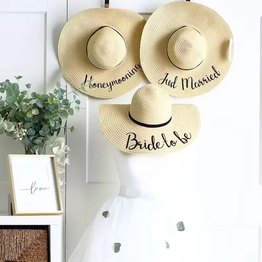 Bride to Be Beach Straw Hat | Bachelorette Bridal Shower Gift Bridal Beach Hat Peaceful Pleasures Health and Wellness