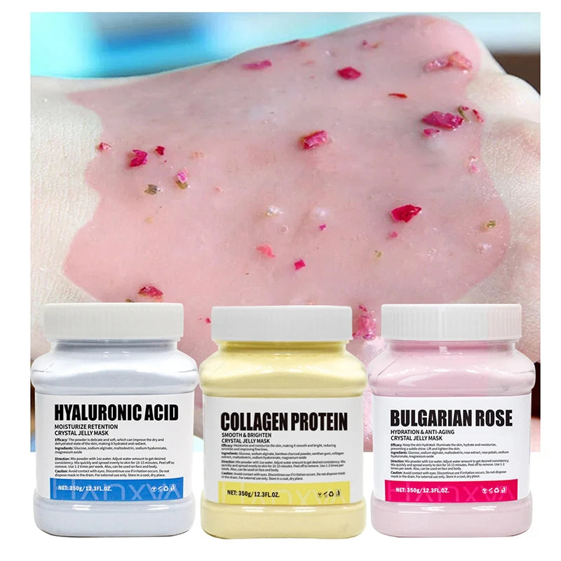 Jelly Face Mask Powder – Hyaluronic Acid, Vitamin C & Rose Collagen