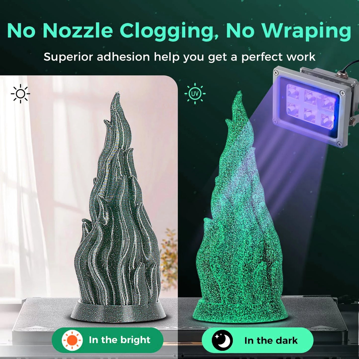 Glow-in-the-Dark PLA Filament 1.75mm | DINGSUN 3D Spool