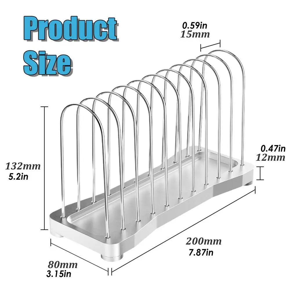 10-Slot Metal Record Holder & Desk Organizer | Modern Rack