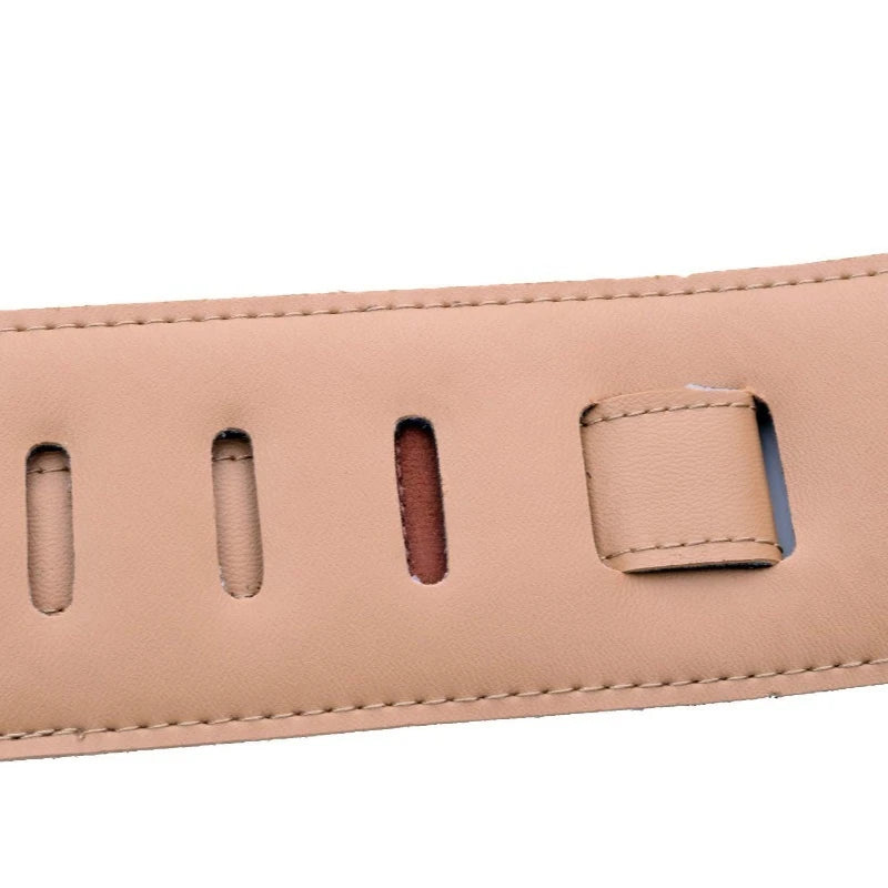 Electric Guitar Strap Bass Padded Grain Leather Adjustable Belt 110-