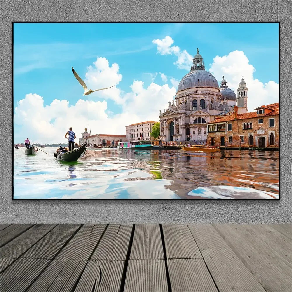 Famous Venice Italy Canvas Painting Wall Art Sunset Natural Scenery Pictures Posters and Prints for Living Room Home Decorati Peaceful Pleasures Health and Wellness F 30x40cm Unframed