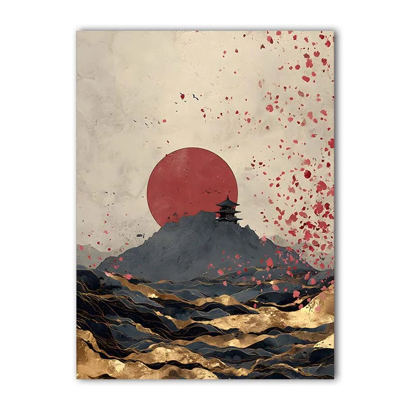 Abstract Wall Art Japanese Landscape Canvas Painting Modern Style Poster Prints Living Room Wall Decor Peaceful Pleasures Health and Wellness 02 30x40cm No Frame China Mainland