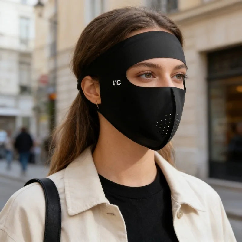 UPF50+ Full Face Sun Mask Ice Cooling Breathable Facekini