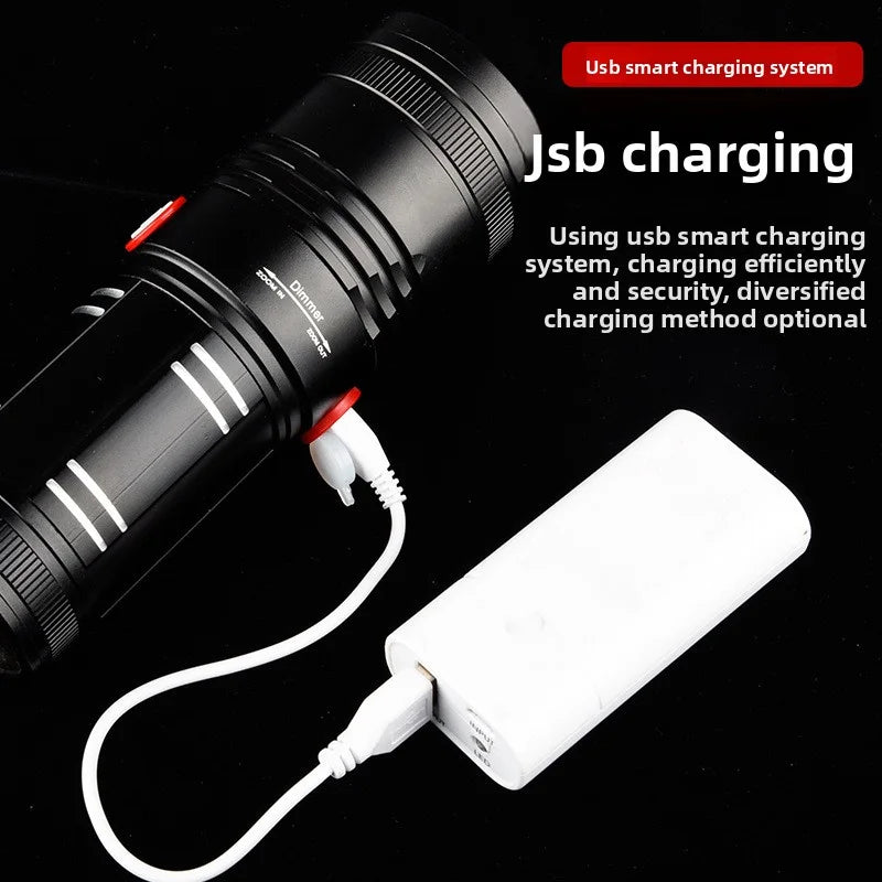 SHINEKNOT 800LM Zoomable Night Fishing Flashlight | USB Rechargeable