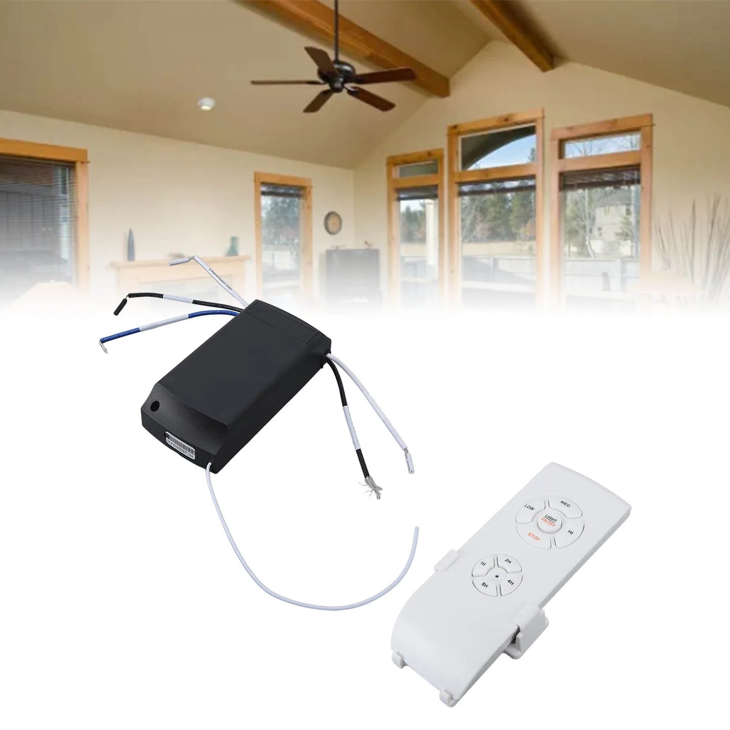 Ceiling Fan Lamp Remote Control Kit 85‑240V Anti Drop Timing Function English Version Ceiling Fan Remote Control Kit for House Peaceful Pleasures Health and Wellness