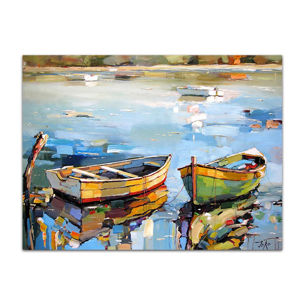 Retro Sailing Boat Canvas Wall Art | Abstract Sea Landscape Print