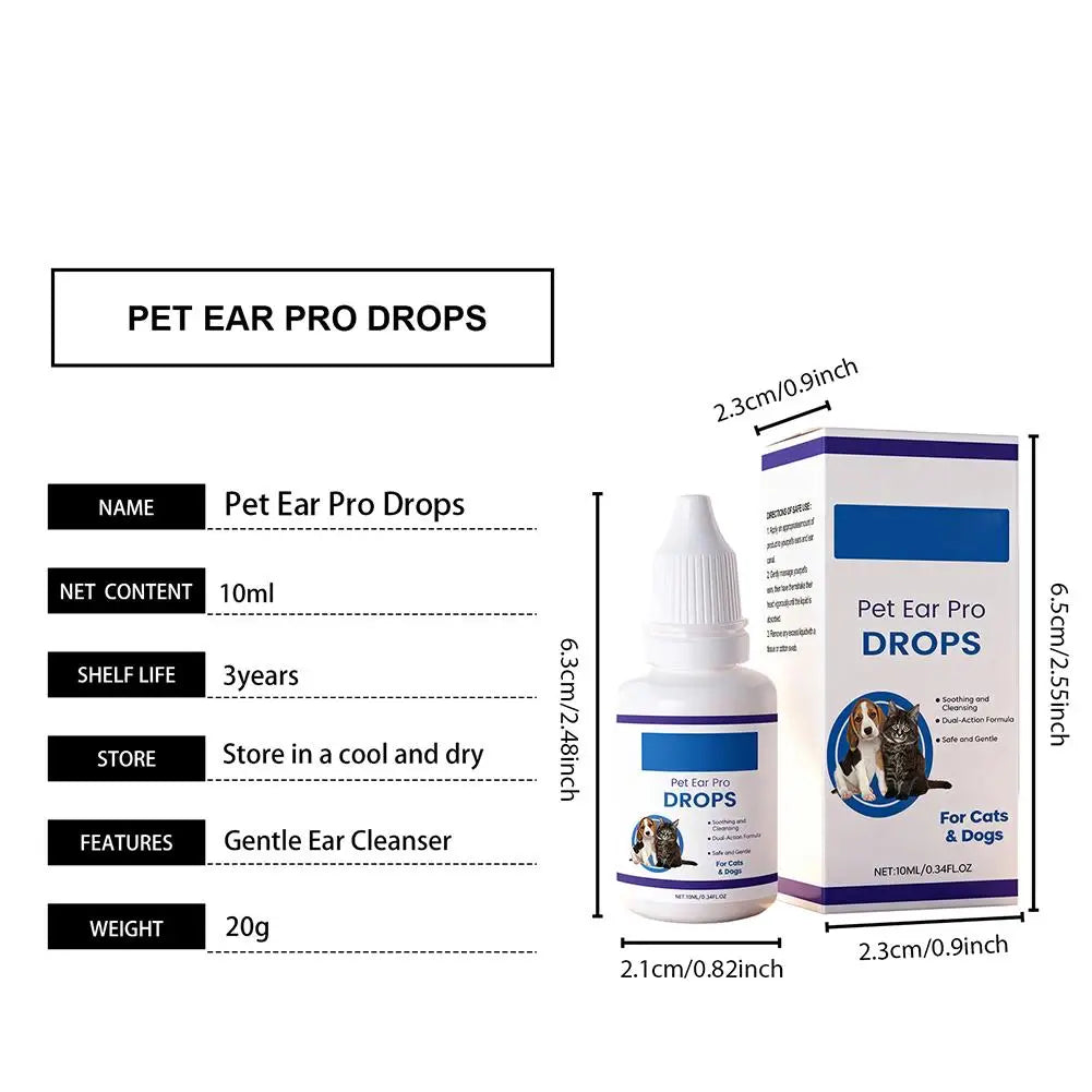 Pet Ear Cleaning Drops for Dogs & Cats | Earwax Solution