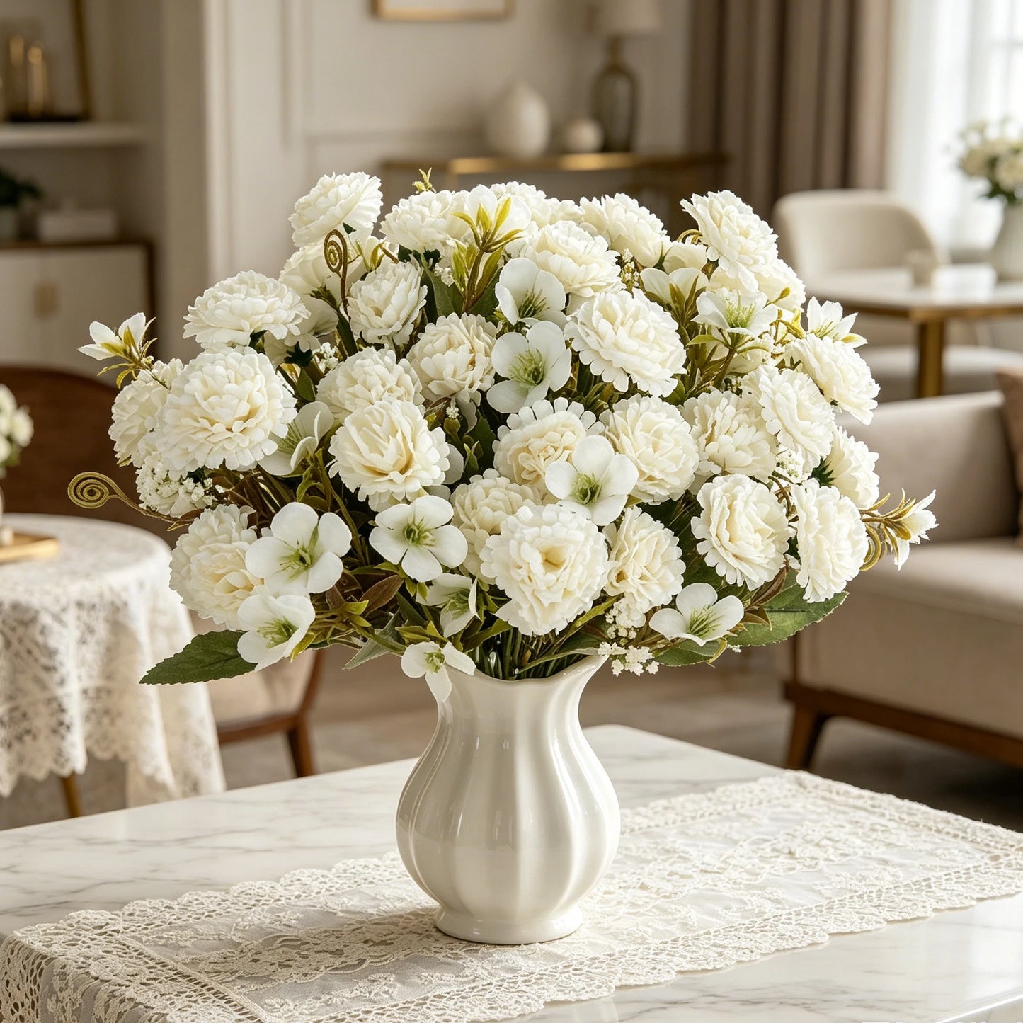 Silk Carnation Artificial Flowers for Wedding & Home Decor