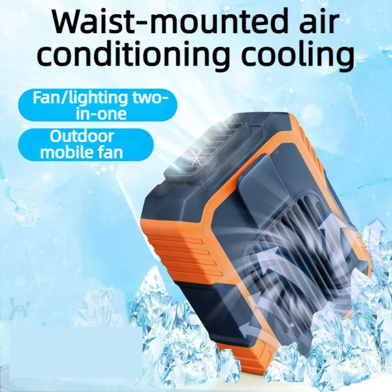 Portable USB Charging Waist-Mounted Fan Small Outdoor Hanging Neck Fan for Construction Sites Outdoor Camping Fan Peaceful Pleasures Health and Wellness